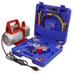 Bolton Tools A/C Manifold Gauge Set 3 Cfm 1/4 HP Refrigeration Vacuum Pump HVAC - Image 3